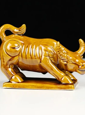 陶瓷牛摆件化解黄牛水牛家居工艺