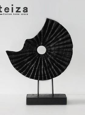 Oteiza北欧简约木摆件托盘创意艺术客厅样板间电视柜桌面装饰摆件
