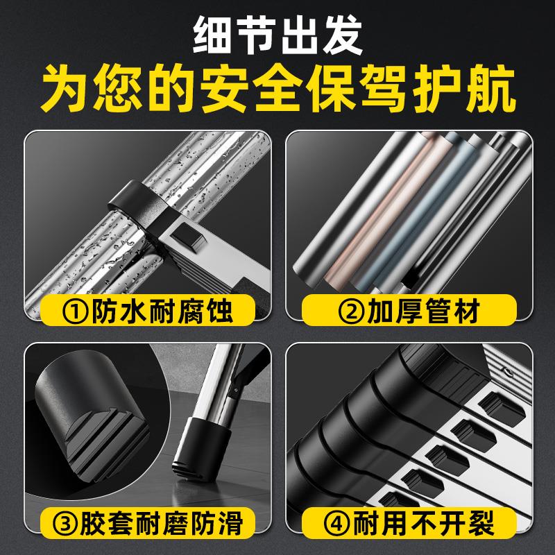 不锈钢伸缩梯子家用折叠梯加厚加粗铝合金人字梯登高安全小型轻便 - 图2