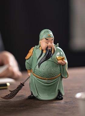 中式陶瓷武财神关羽关公装饰摆件创意家居玄关办公室桌面摆设礼品