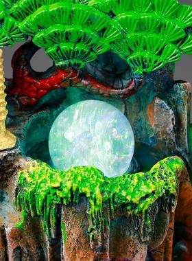 假山招财流水风水轮喷泉生财开 业送礼摆件礼品店铺客厅高山球