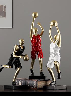 篮球摆件创意简约现代运动雕塑家居玄关酒架男孩卧室足球装饰品