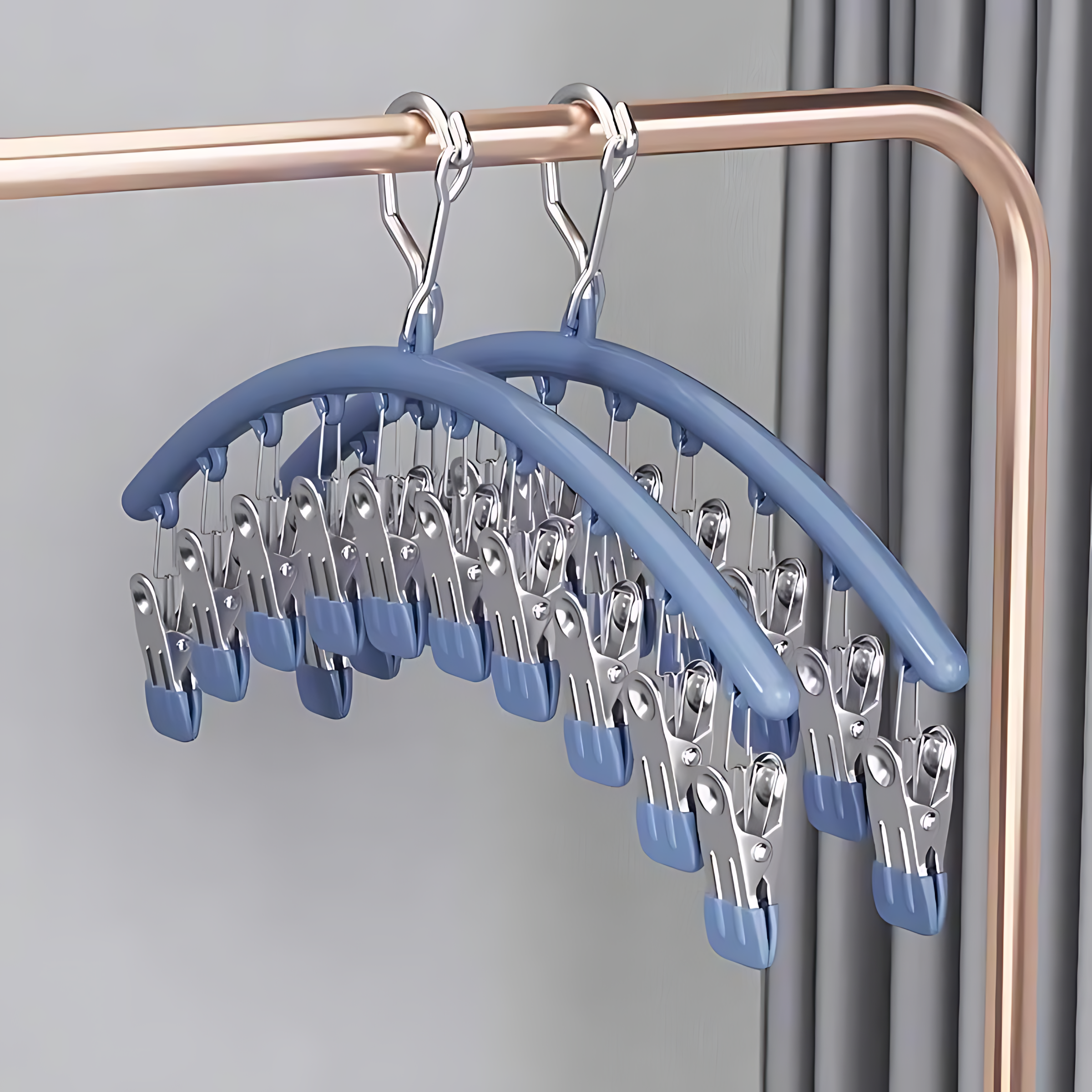 不锈钢袜夹多夹子衣架无痕晾袜子家用架晾晒多功能晾衣神器湿毛巾,淘宝优惠券,粉丝福利购,淘宝优惠卷