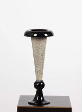 中古诧寂小众高级艺术插花瓶手工琉璃玻璃花器民宿样板房轻奢摆件
