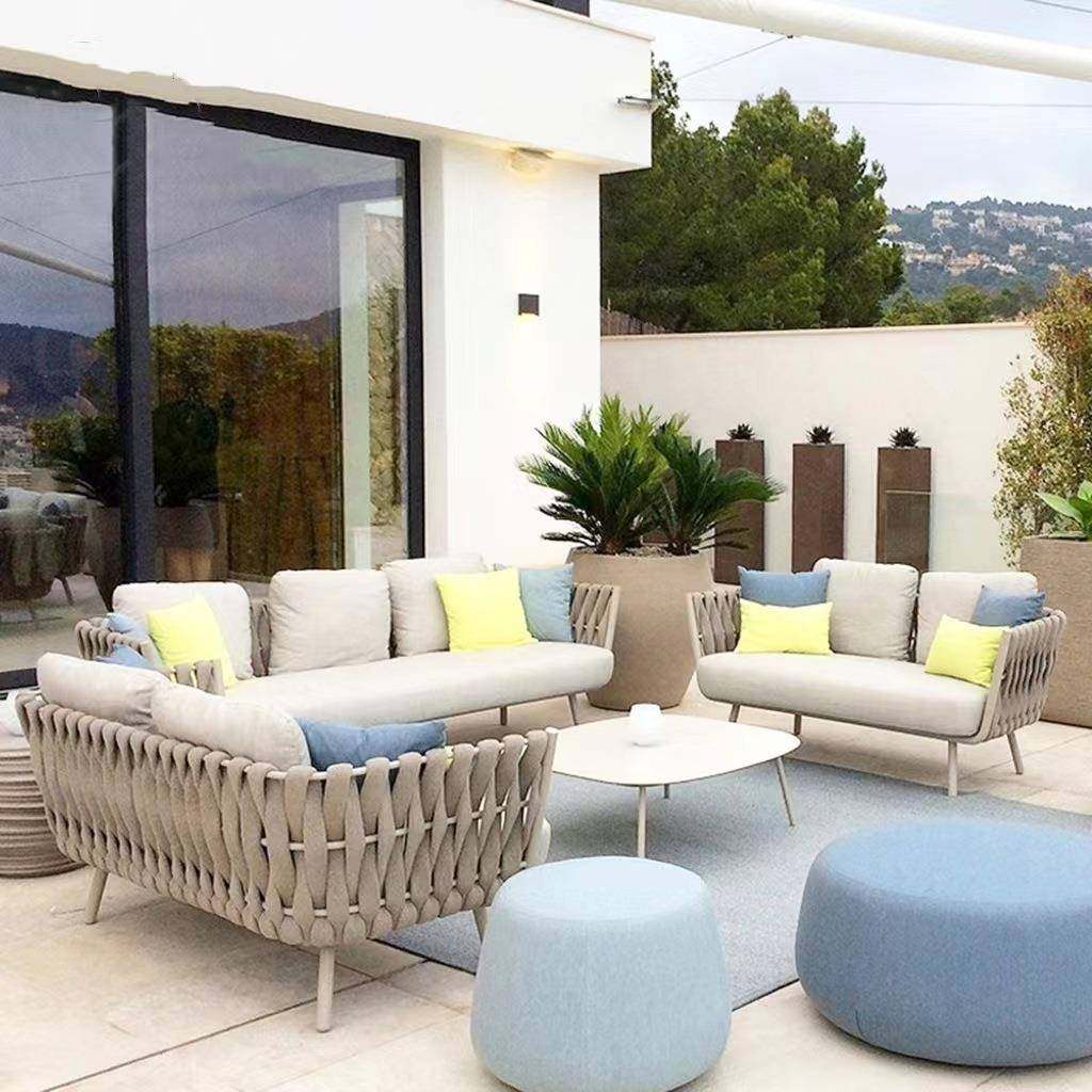 户外不锈钢编藤沙发庭院别墅民宿酒店阳光房防水防晒沙发茶几组合,淘宝优惠券,粉丝福利购,淘宝优惠卷