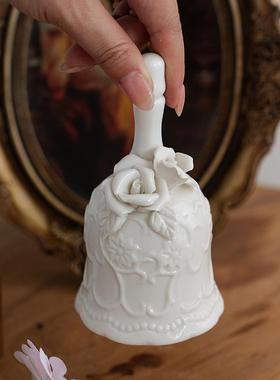 中式复古风手摇铃铛呼叫提醒餐厅吧台传菜铃家用家居摆件陶瓷