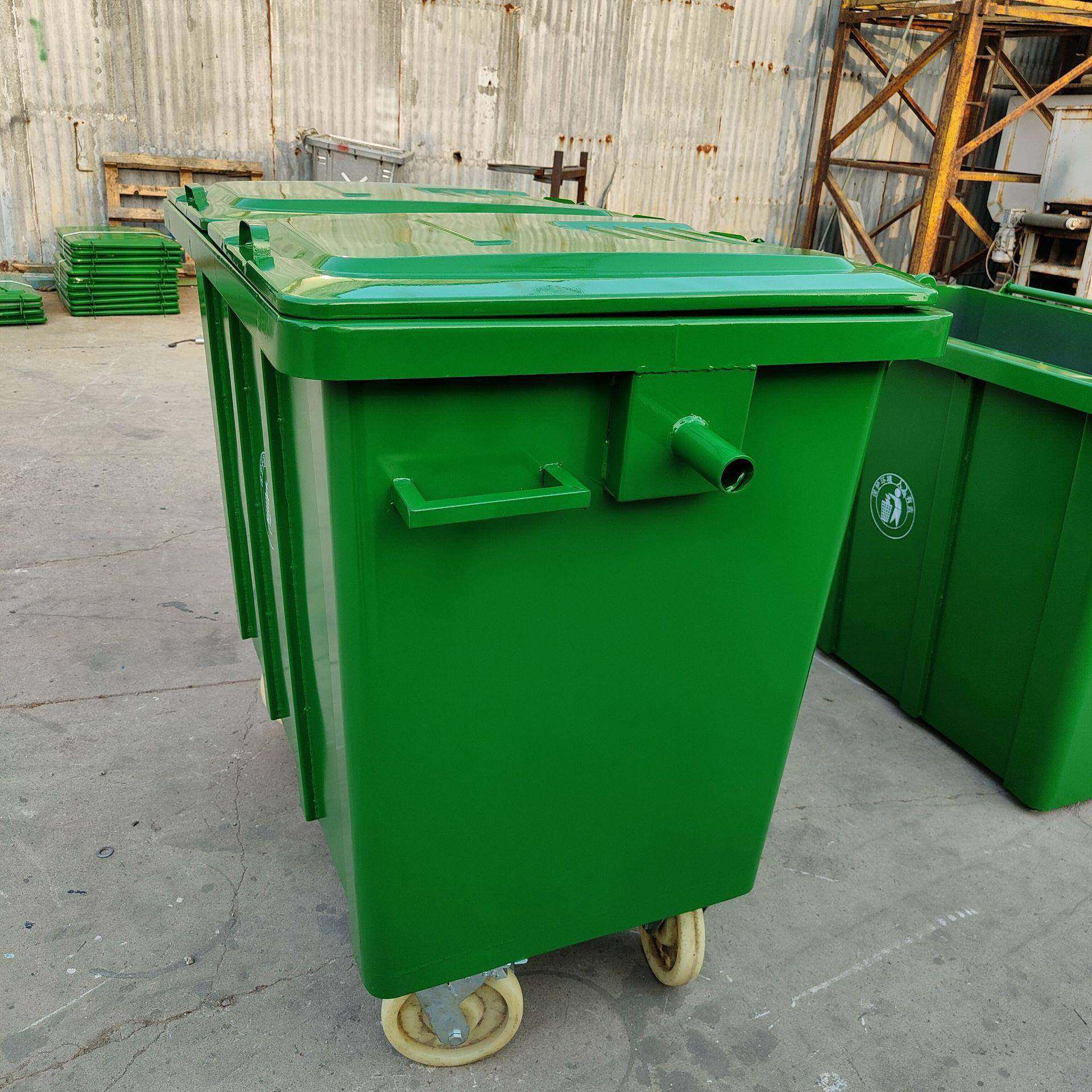 660升加厚铁垃圾桶大号方形可移动手推垃圾车市政环卫果皮箱批,淘宝优惠券,粉丝福利购,淘宝优惠卷