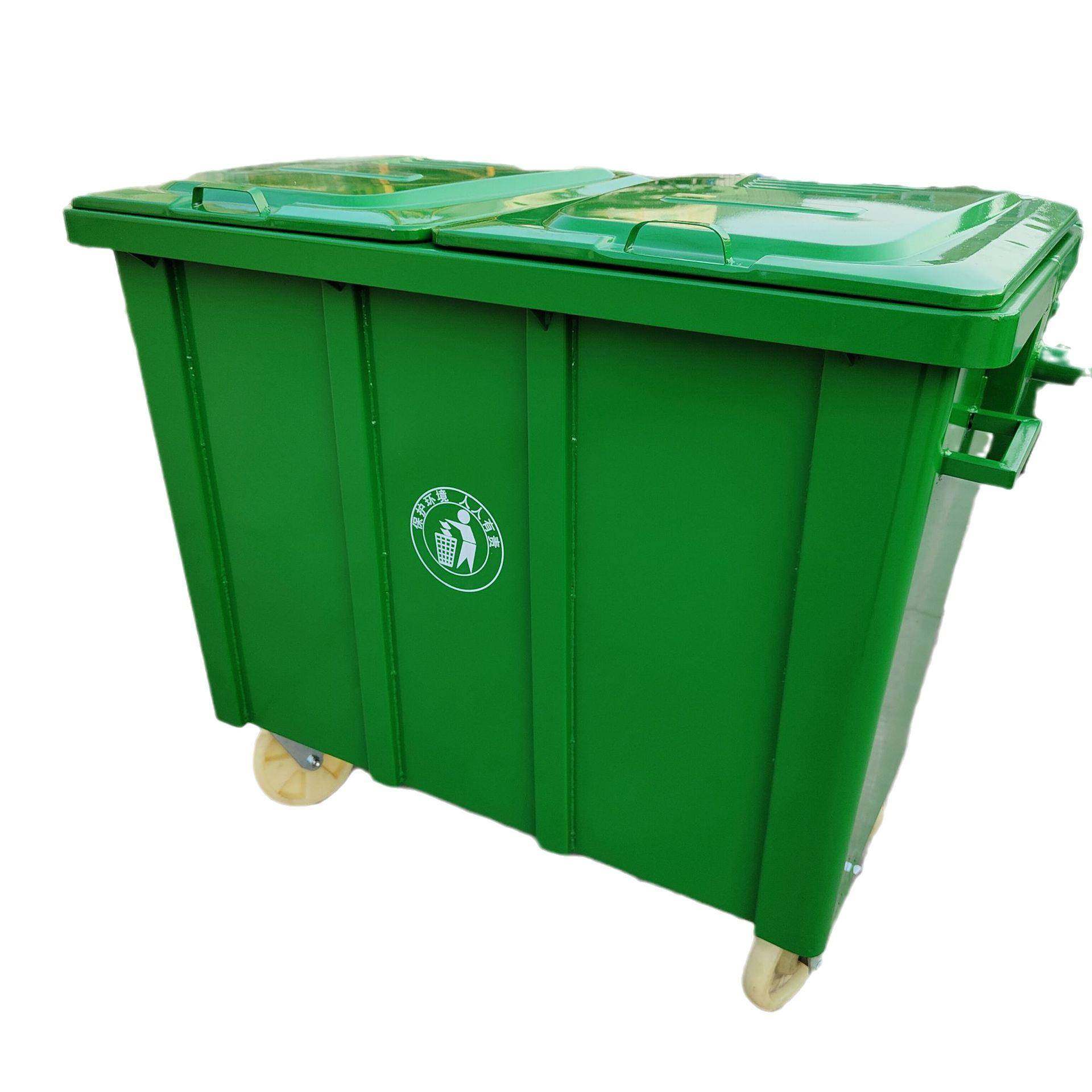 660升加厚铁垃圾桶大号方形可移动手推垃圾车市政环卫果皮箱批,淘宝优惠券,粉丝福利购,淘宝优惠卷