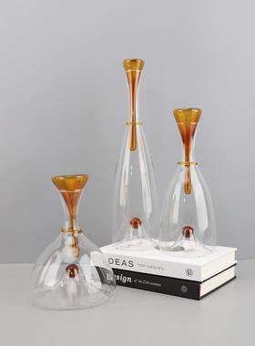 现代轻奢透明玻璃酒具醒酒器摆件客厅餐厅酒柜样板间家居软装饰品