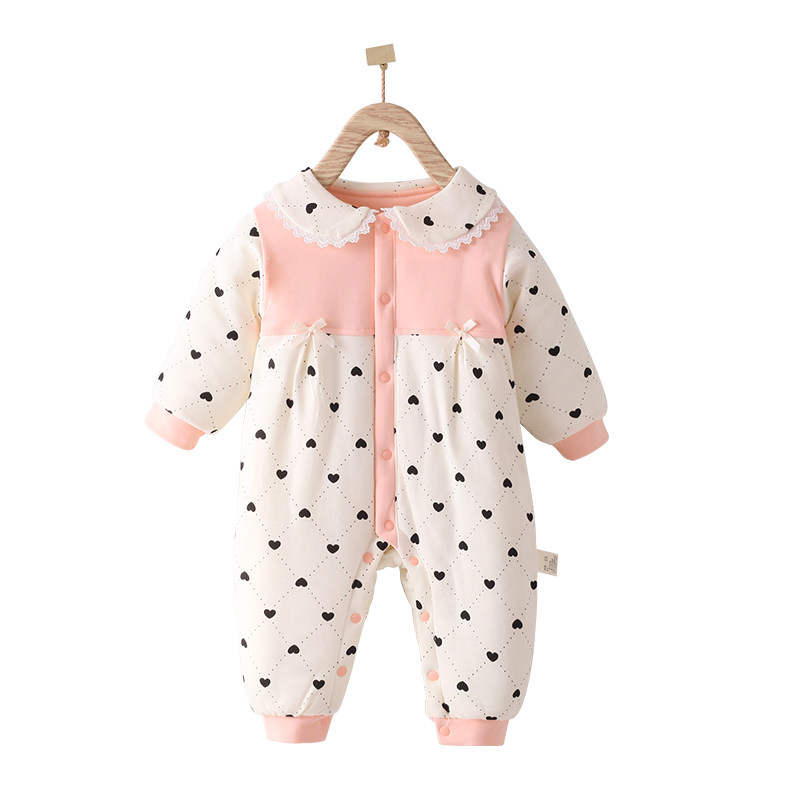 婴儿秋冬保暖爬服新生儿女宝宝纯棉连体衣夹棉加厚哈衣外出服A类,淘宝优惠券,粉丝福利购,淘宝优惠卷