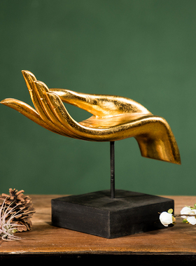 优选东南亚风格木雕佛手泰式风情装饰品客厅玄关桌面泰国工艺品摆