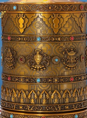 优选电动转轮转金筒藏族转简经轮转金轮转金桶家用摆件转运轮插充