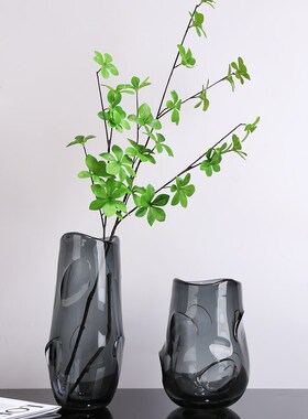 优选轻奢琉璃花瓶摆件简约可水培样板间现代客厅餐桌插花花器玄关