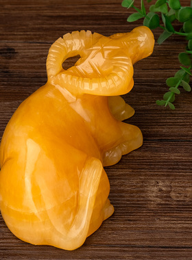 优选天然玉石牛摆件黄玉卧牛生肖牛水牛吉祥家居玄关办公室装饰礼