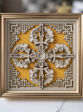 优选梯木叠雕新中式保平安桌面摆件客厅玄关酒柜办公室装饰品乔迁