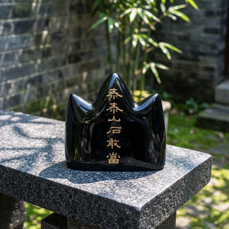 天然黑曜石泰山石敢当摆件烫金高山大山山峰家居水晶饰品桌面摆设,淘宝优惠券,粉丝福利购,淘宝优惠卷