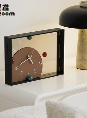WOZOOM屋准家居创意时钟摆件客厅入户玄关摆放式桌面座钟表装饰品