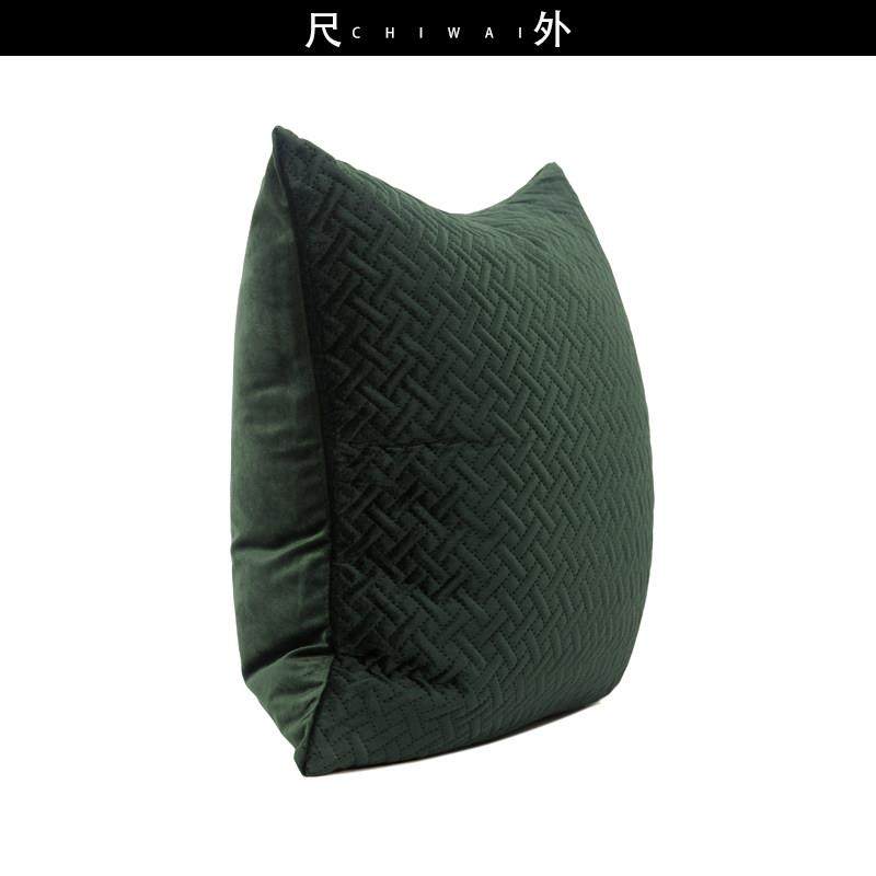 现代简约轻奢高档深绿色衍棉床上抱枕样板间房客厅沙发高档靠垫套,淘宝优惠券,粉丝福利购,淘宝优惠卷