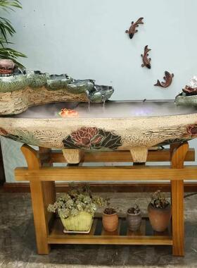 开业礼品假山流水喷泉摆件落地水景招财客厅循环水鱼缸创意加湿器