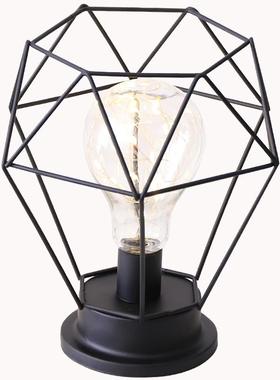 ins铁艺网红创意台灯卧室床头桌面摆件少女房间装饰品出租屋改造