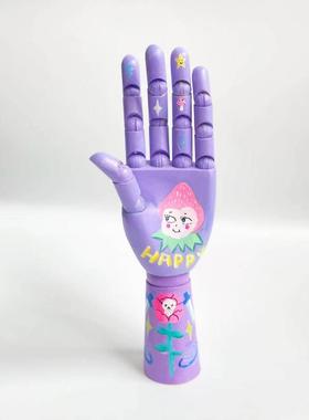 可爱手绘关节手摆件装饰首饰收纳盒个性礼物猫咪