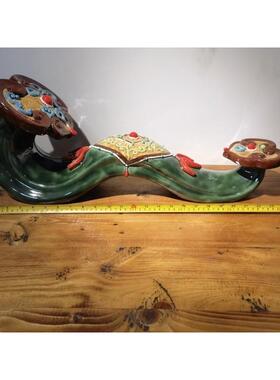 陶瓷如意寿桃手工摆件中式桌面装饰酒柜喜庆风水摆件