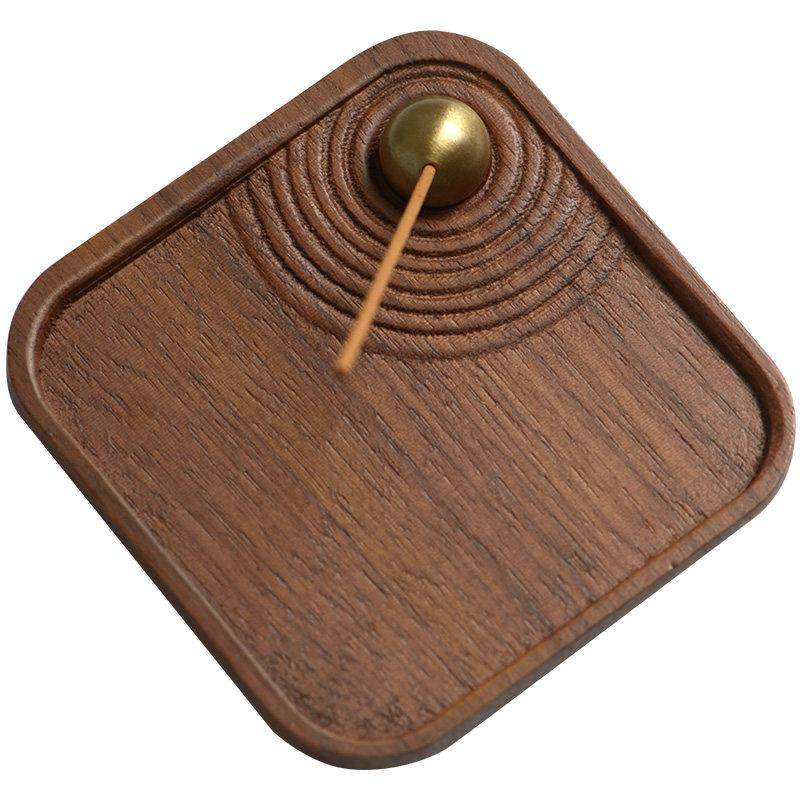 中式实木香插可调节线香炉家用室内檀木沉香熏香盘托创意茶道摆件,淘宝优惠券,粉丝福利购,淘宝优惠卷