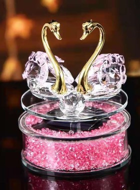 优选【情侣水晶天鹅】汽车香水座车载车用摆件饰用品创意车内饰品