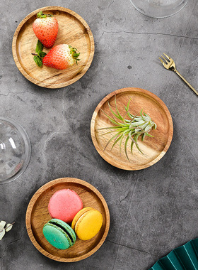 迷你甜品碟甜点盅慕斯托盘蛋糕盘拼接木质带盖玻璃罩点心摆盘摆件