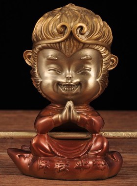 优选彩铜小悟空摆件齐天大圣孙悟空卡通可爱摆设家居客厅电视柜装