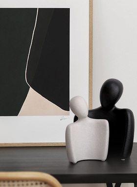 优选现代风家居酒柜电视柜书柜装饰品摆件树脂陶瓷工艺品摆件黑白