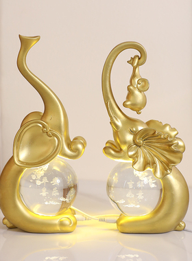 吉祥如意水晶球大象摆件轻奢档家居电视柜酒柜客厅现装饰礼物