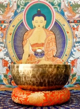 优选满月钵尼泊尔颂钵纯手工加厚冥想瑜伽唱歌碗钵盂铜钵复古铜器