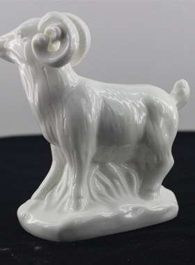 优选白瓷羊陶瓷羊摆件 风水雕塑羊陶瓷白羊摆设 十二生肖羊镇宅招