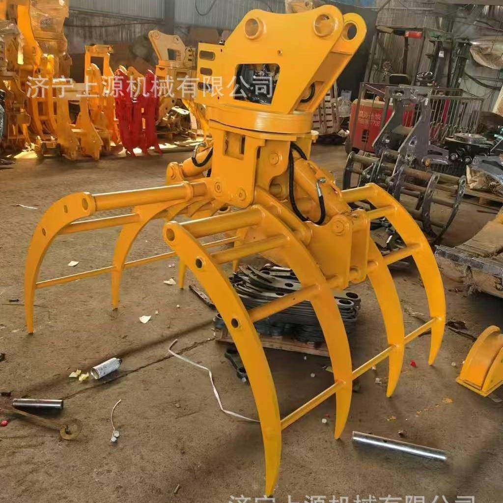 挖掘机属具抱抓多功能液压草捆夹工地废铁石头旋转挖机抓木器,淘宝优惠券,粉丝福利购,淘宝优惠卷