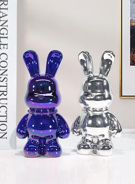 朋克兔桌面摆件办公室客厅居家装饰品玄关新家电视柜摆件