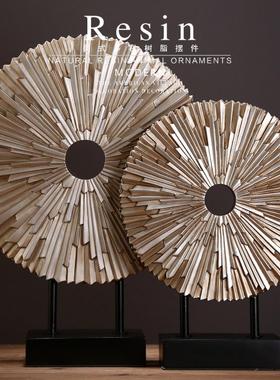 新中式玄关树脂摆件酒柜家居摆设欧式样板房客厅电视柜轻奢装饰品