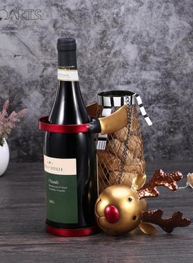 网状圣诞麋鹿酒架工艺品摆件创意家居摆件装饰工艺品