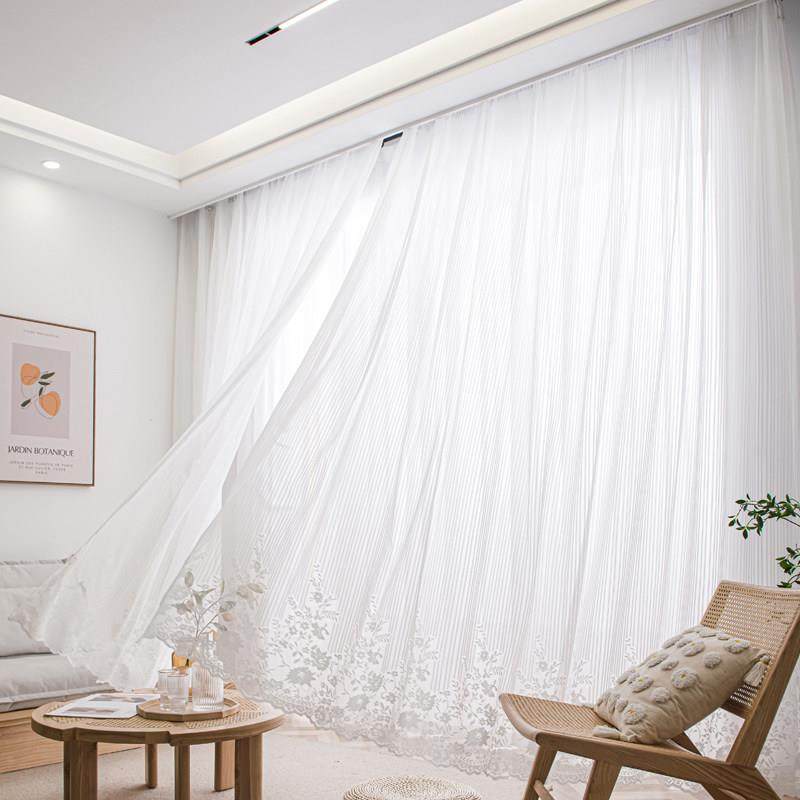 法式轻奢蕾丝窗帘纱帘百叶纱窗纱花卉条纹阳台纱隔断客厅飘窗白纱,淘宝优惠券,粉丝福利购,淘宝优惠卷