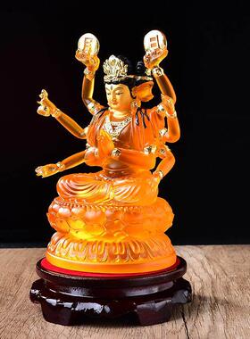 斗姆元君琉璃神像摆件北斗众星九皇之母佛堂玄关摆放客厅供奉佛像