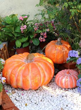 花园装饰庭院树脂大南瓜草装饰品覆古万圣节花园景观素描照片指南