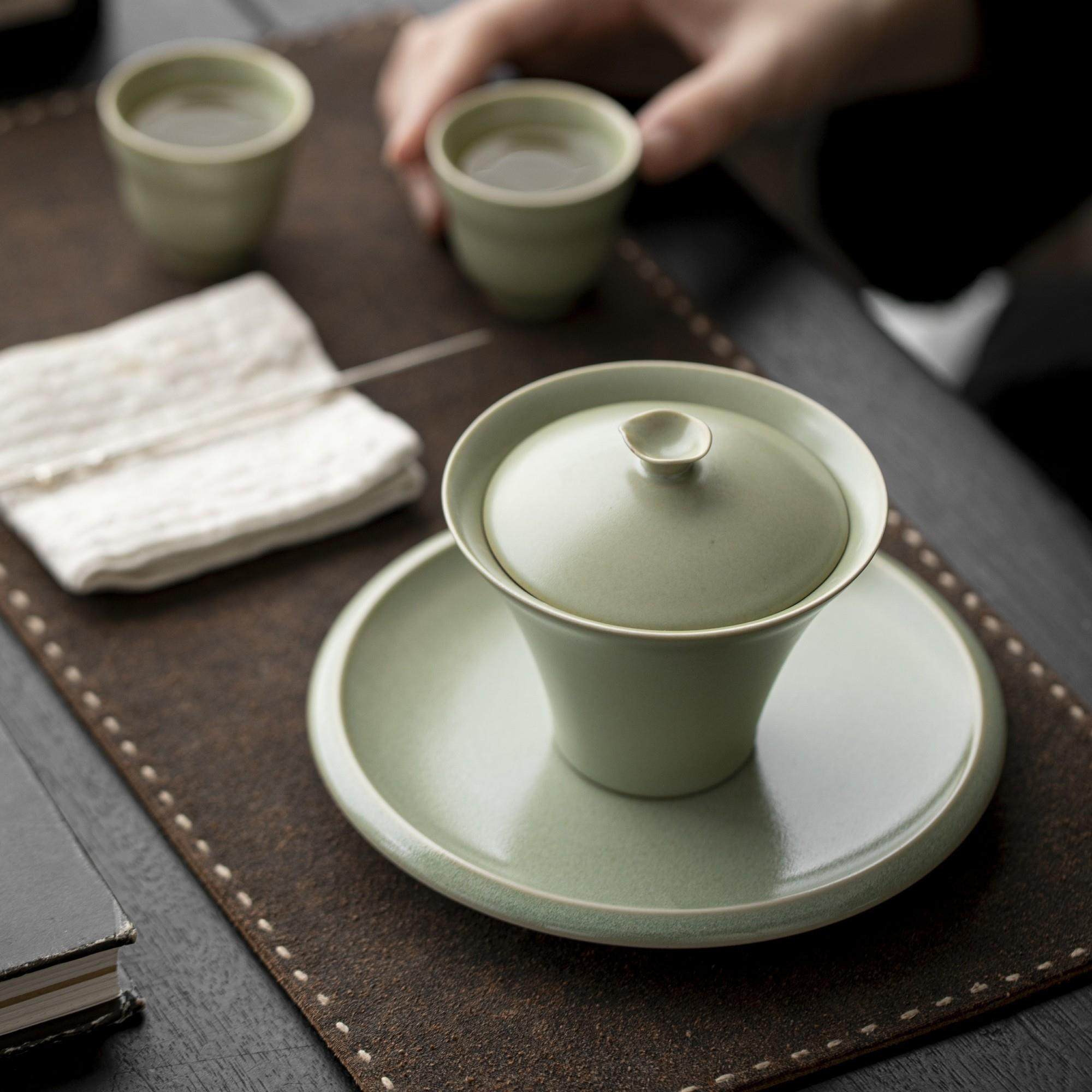 汝窑三才盖碗茶杯青瓷大号泡茶碗器陶瓷功夫茶具套装带盖家用喝茶,淘宝优惠券,粉丝福利购,淘宝优惠卷