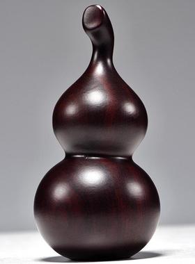 黑檀木雕葫芦实木质葫芦摆件客厅家居装饰玄关桌面摆设开业送礼品