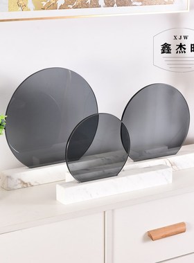 轻奢大理石摆件工艺品欧式v简约现代样板间玄关书房电视柜茶几台