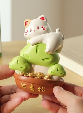 可爱猫咪摆d件不焦虑办公桌面工位装饰放轻松解压治愈情绪生日礼