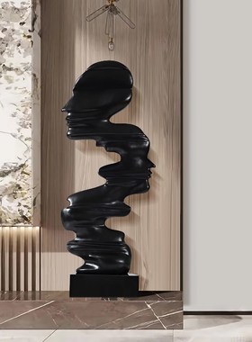 现代简约抽象人物树脂雕塑摆件样板间创意玄P关落地艺术软装饰品