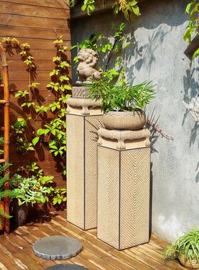 汉韵堂招财展示柱底座中式落地装饰方形展台立柱创意家居陈列柱子