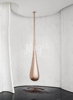 玻璃钢水滴造型雕塑摆件轻奢电镀天花板吊饰大堂售楼部挂件装饰品