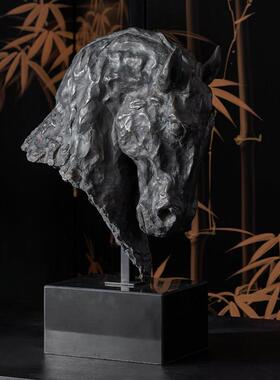 高端办公室装饰马摆件雕塑工艺品马到成功艺术品软装空间搭配设计