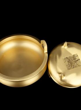 铜实心冲耳铜香炉摆件檀香炉熏香炉摆件 实心招字铜香炉摆件